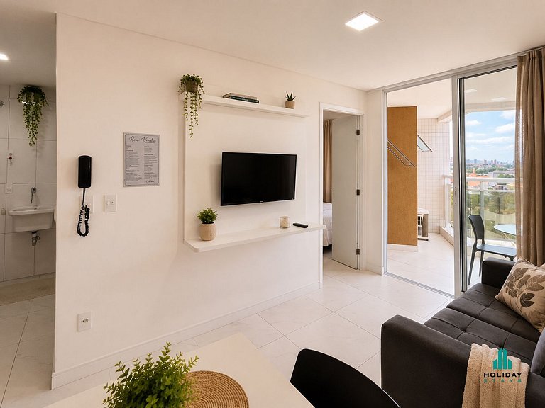 Apartamento 1 Quarto com Vista Parcial para o Mar